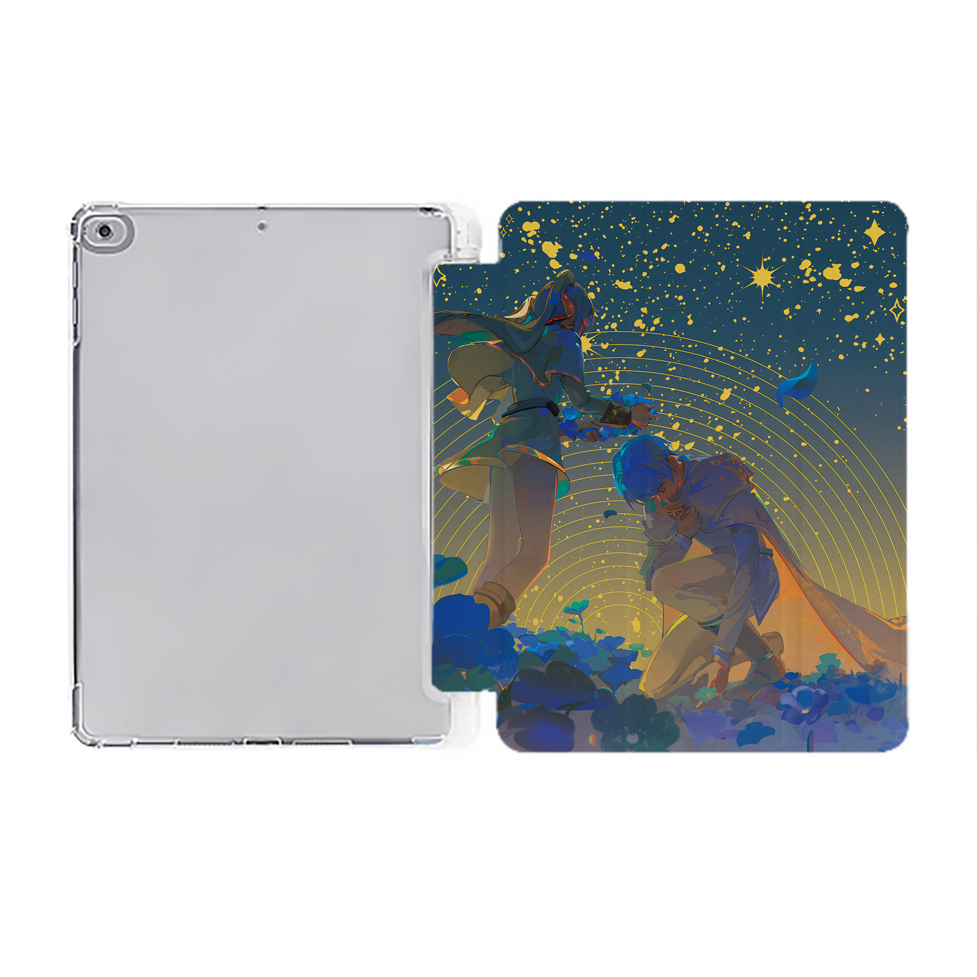 （画像用） 葬送のフリーレン Frieren IPad ケース ペン収納付き 三つ折りスタンド PUレザー×シリコン 対応機種9.5/10.5/10.9インチ
